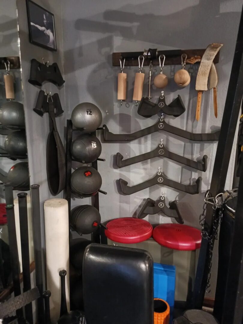 A room filled with various items and equipment.